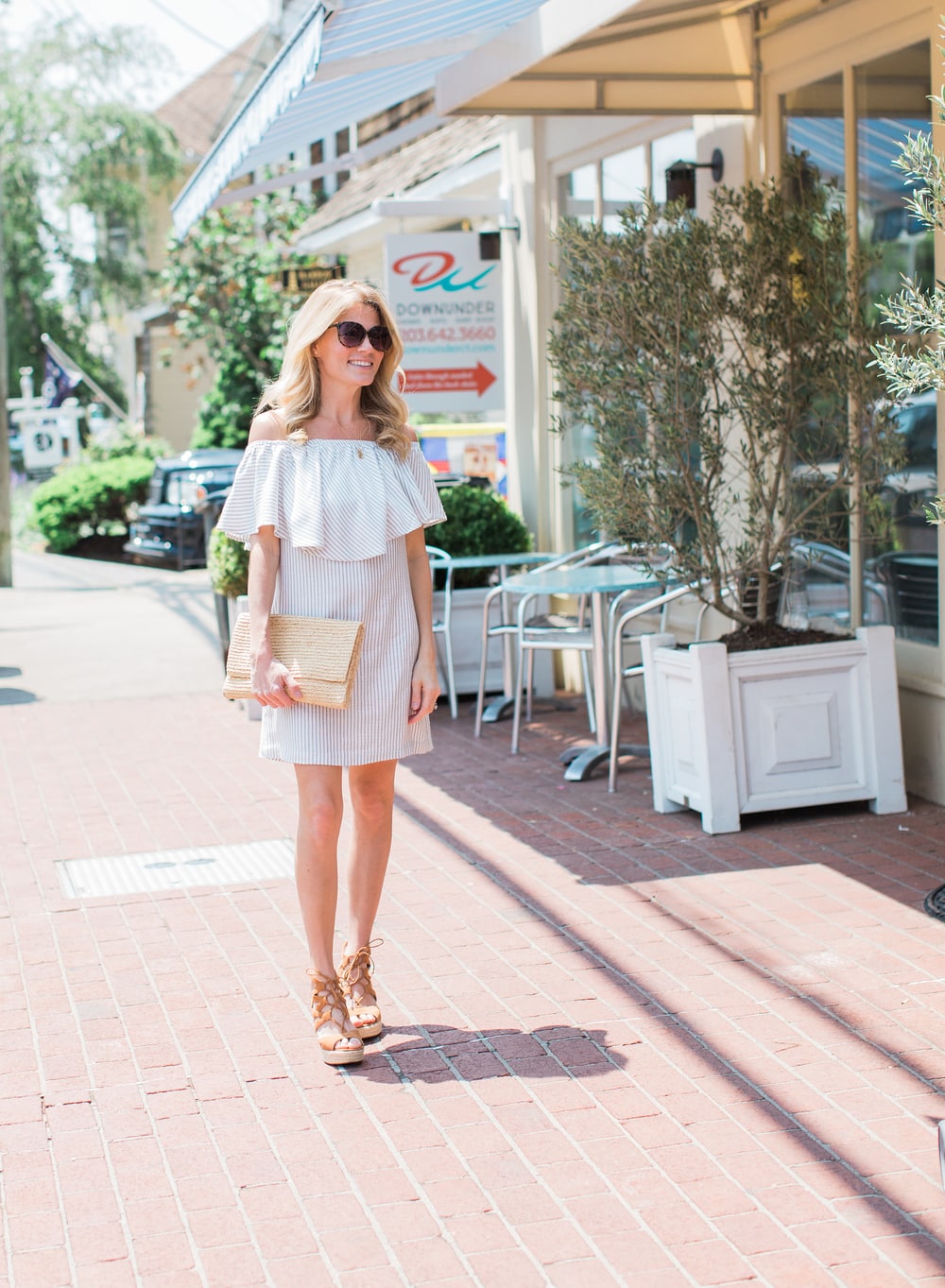 OUTFIT POST : OFF THE SHOULDER STRIPE RUFFLE DRESS