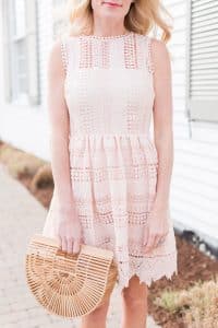 pink crochet mini dress