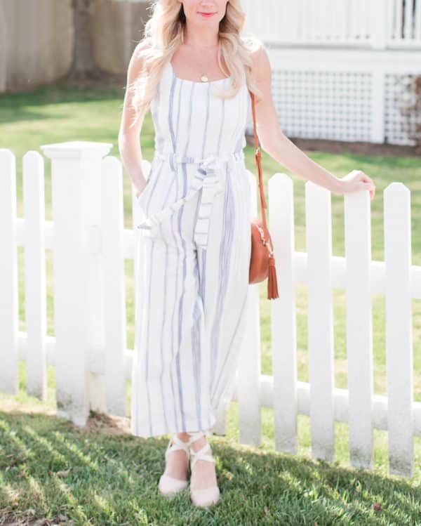 Navy and White Stripe Jumpsuit