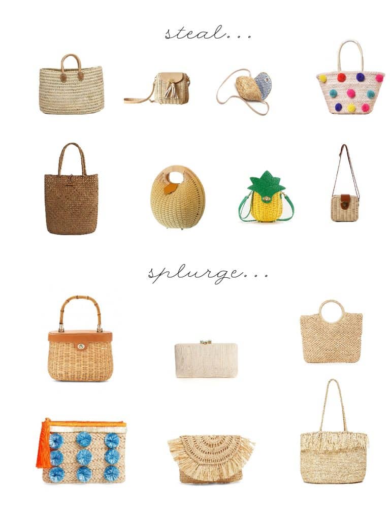 Steal vs. Splurge // Straw Handbags Edition