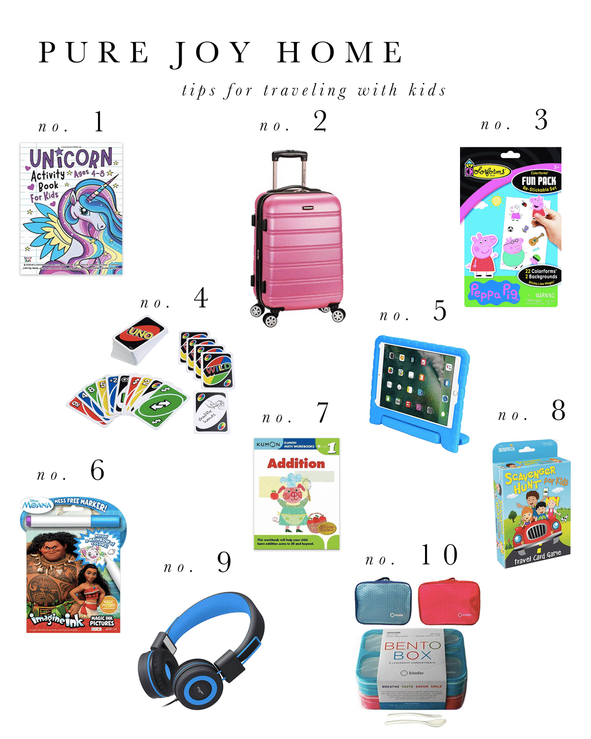 TIPS FOR TRAVELING WITH KIDS + AN AMAZON SHOPPING GUIDE - Pure Joy Home