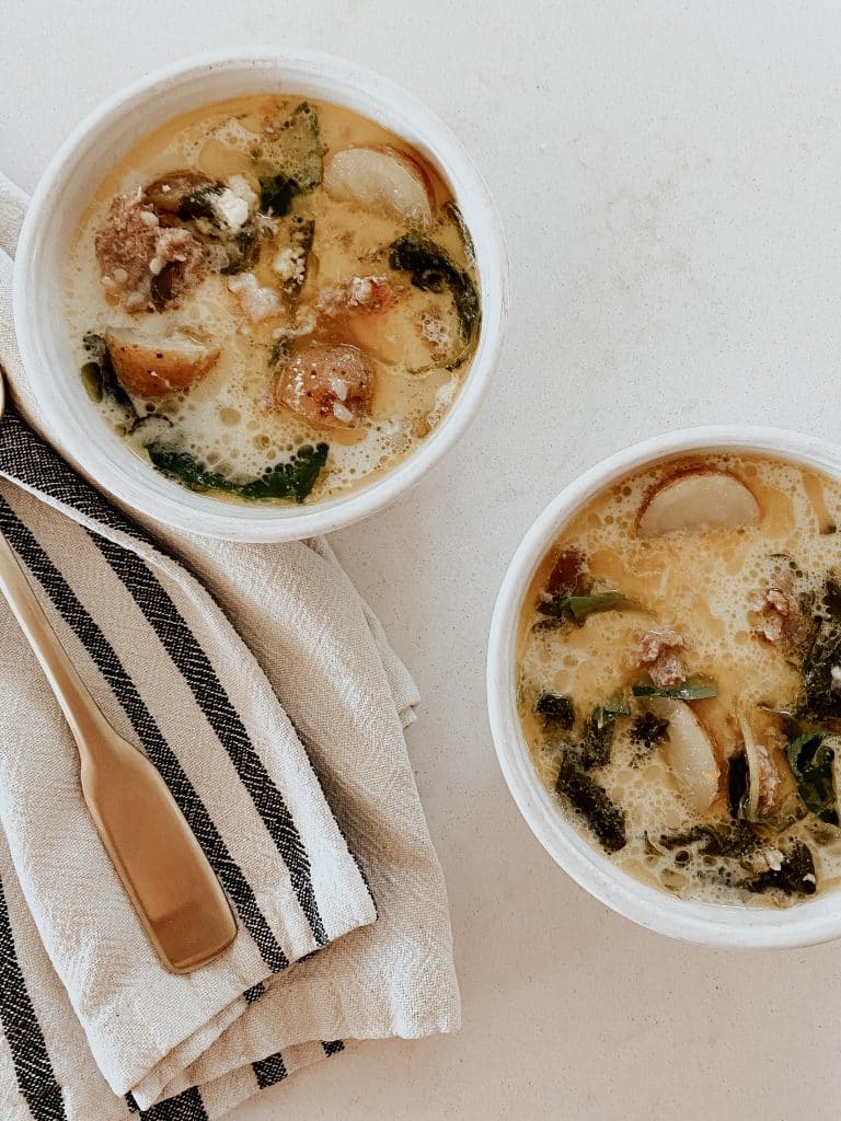 Perfectly Creamy Sausage and Kale Soup