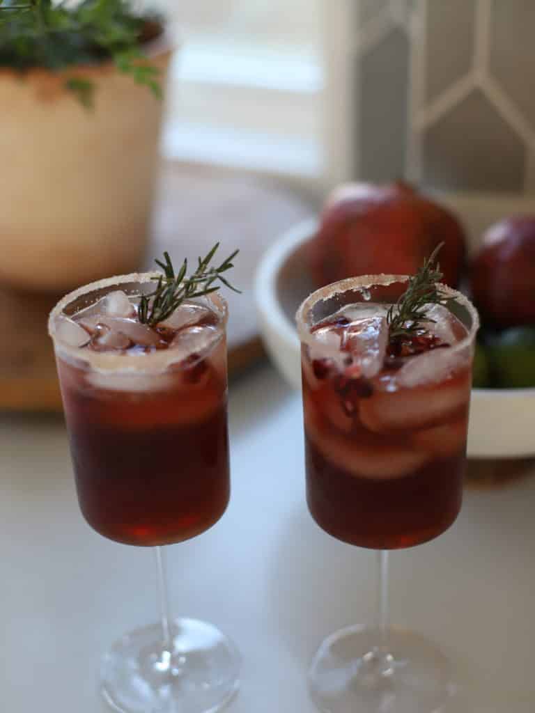 Drink & Be MERRY with our Pomegranate Rosemary Margaritas